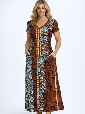Lily Floral-Print Maxi Dress with Pockets